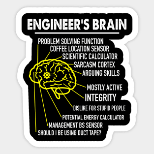 Engineer's Brain Funny Engineering Games Process Sticker